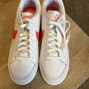 Nike White and Red Athletic Shoes